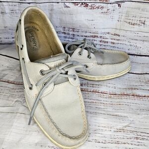 Sperry Top-Sider Bluefish Metallic Mesh Gray Boat Shoes Womens 8